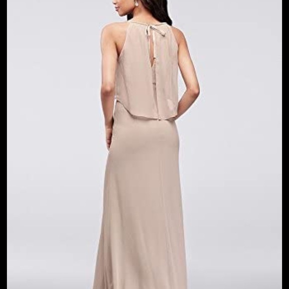 David’s Bridal Junior Bridesmaid Dress Steel Blue - Picture 8 of 8